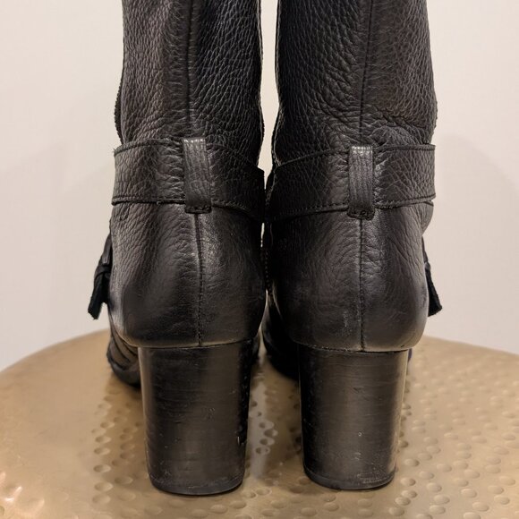 Born Heeled Low-Calf Moto Black Leather Boots - Women's sz 7 - Picture 7 of 12